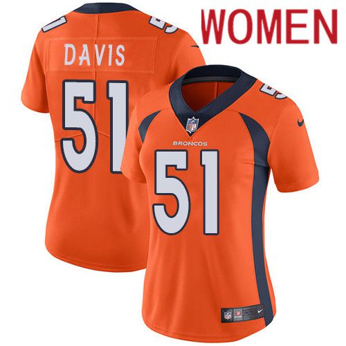 Women Denver Broncos #51 Todd Davis Orange Nike Vapor Limited NFL Jersey->women nfl jersey->Women Jersey